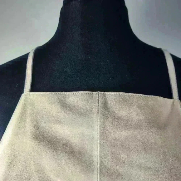 NWOTEtcetera Size 6‎ Very Soft Warm Beige Lamb Suede Top Spaghetti Straps Hi Low - Picture 2 of 12